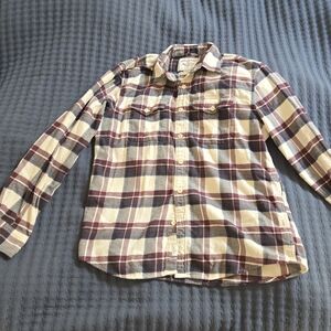 American Eagle Outfitters Burgundy Plaid Flannel Shirt M